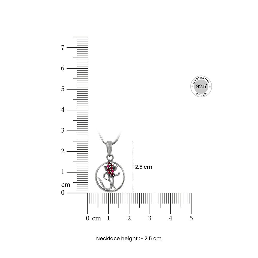 Silver Ganesha Om Pendant and Chain