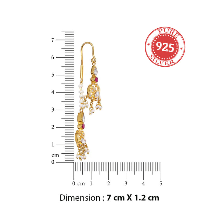 92.5 Sterling Silver Double swan Sui Dhaga Earrings