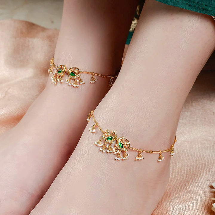 Silver Double Swan Anklet