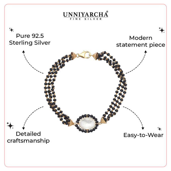 Black beads mangalsutra bracelet
