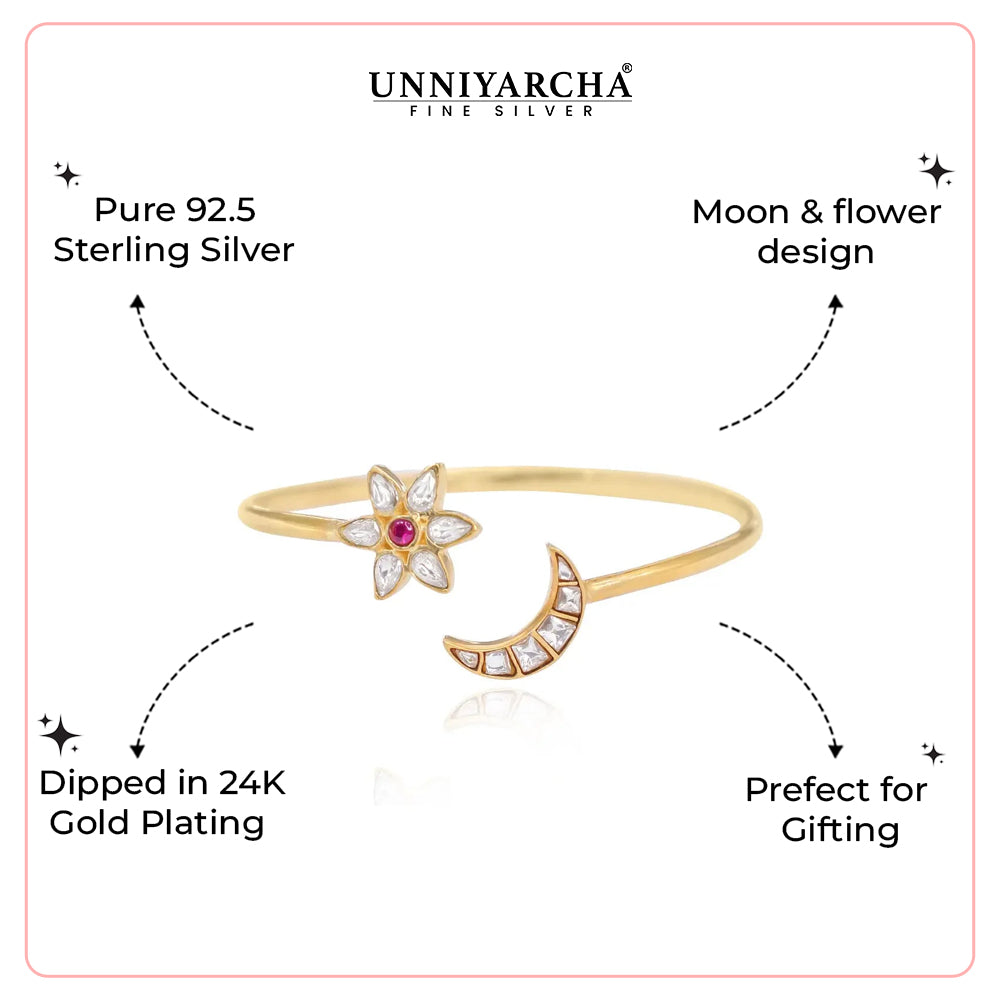 Silver 92.5 Chand And Star Cuff