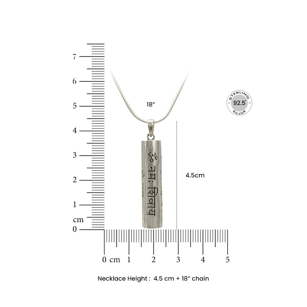 Shiva Mantra Pure 92.5 Silver Necklace