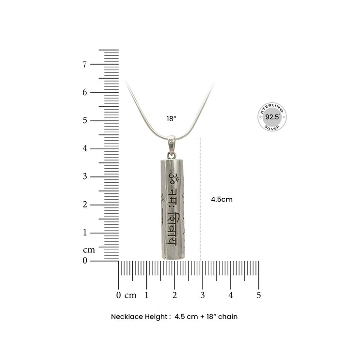 Shiva Mantra Pure 92.5 Silver Necklace