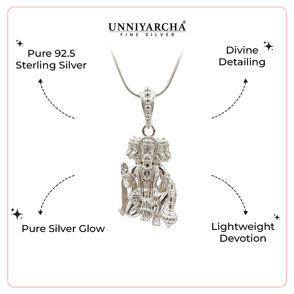 925 Silver Panchmukhi Hanuman Pendant