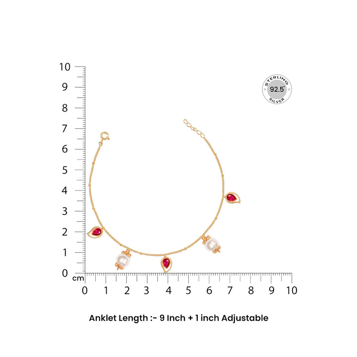 Silver Swarovski Pearl Anklet