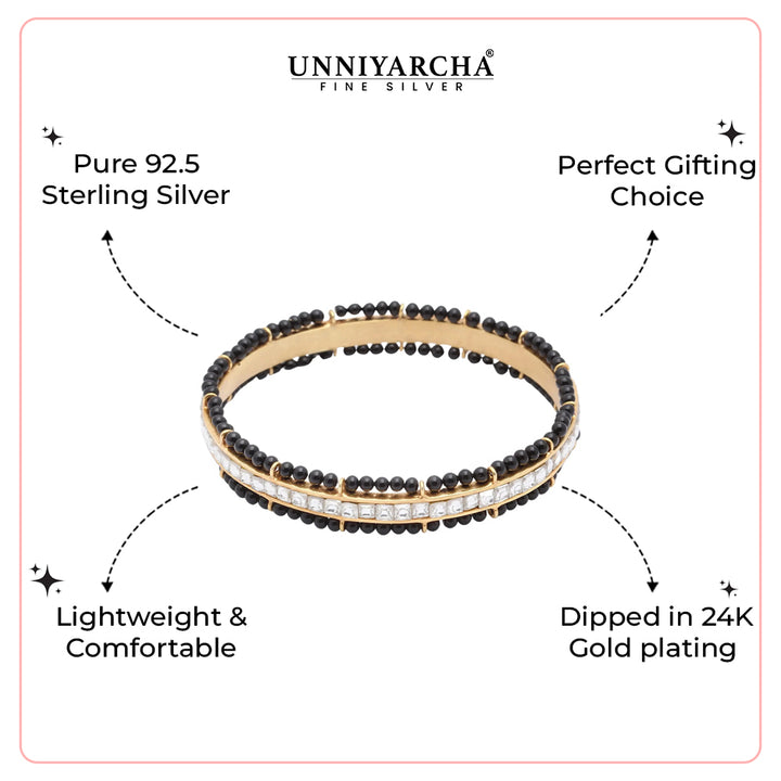 Classique black bead mangalsutra bangle