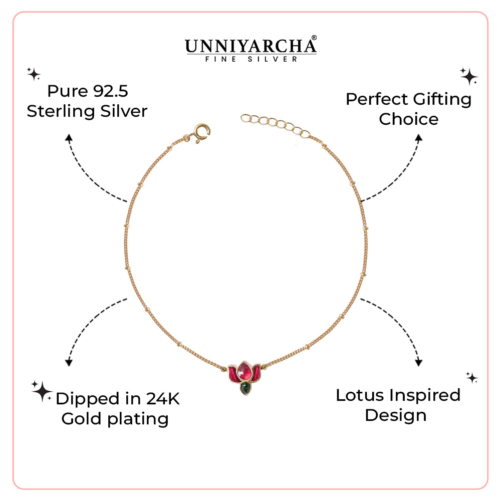 925 Sterling Silver Lotus Bracelet