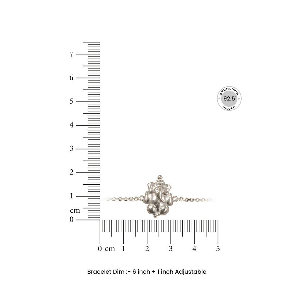 Sacred Strength 925 Silver Ganesha Bracelet
