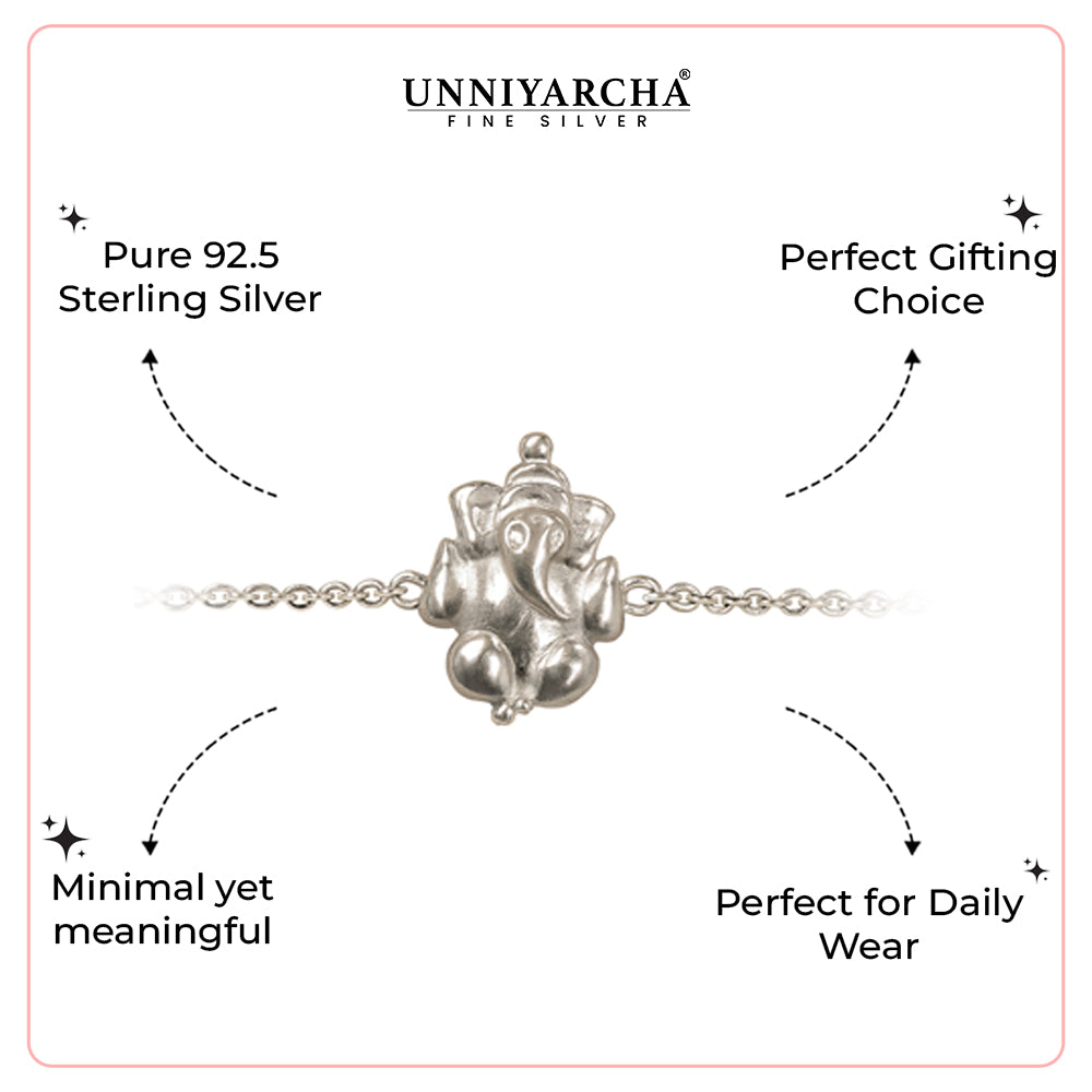 Sacred Strength 925 Silver Ganesha Bracelet