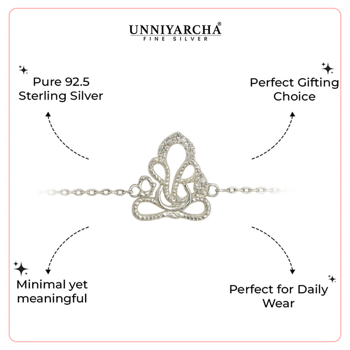 Silver Siddhi 925 Silver Ganesha Bracelet