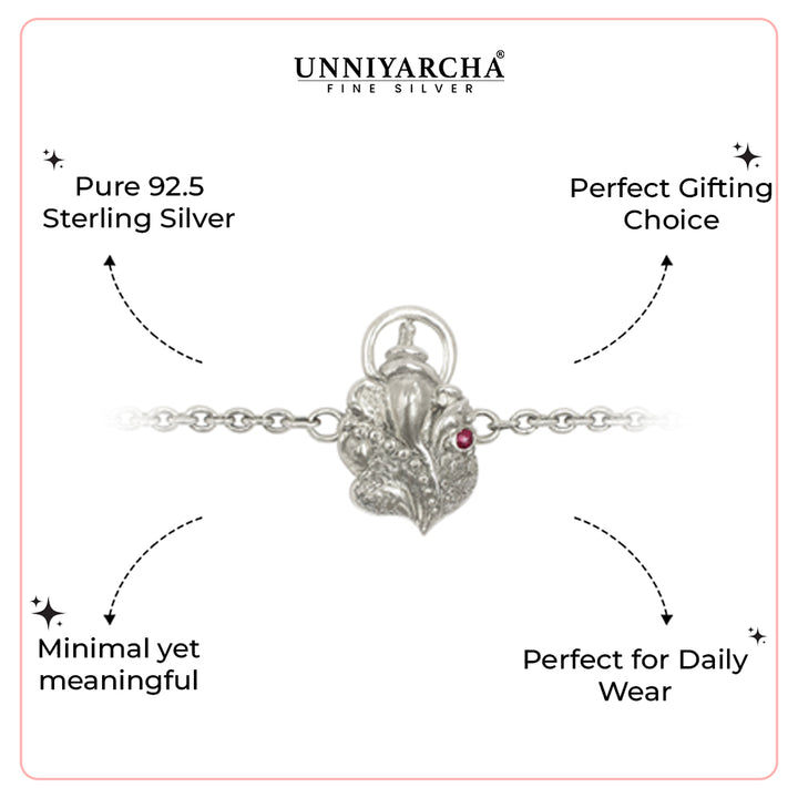 Aarshva Grace 925 Silver Trishul Bracelet