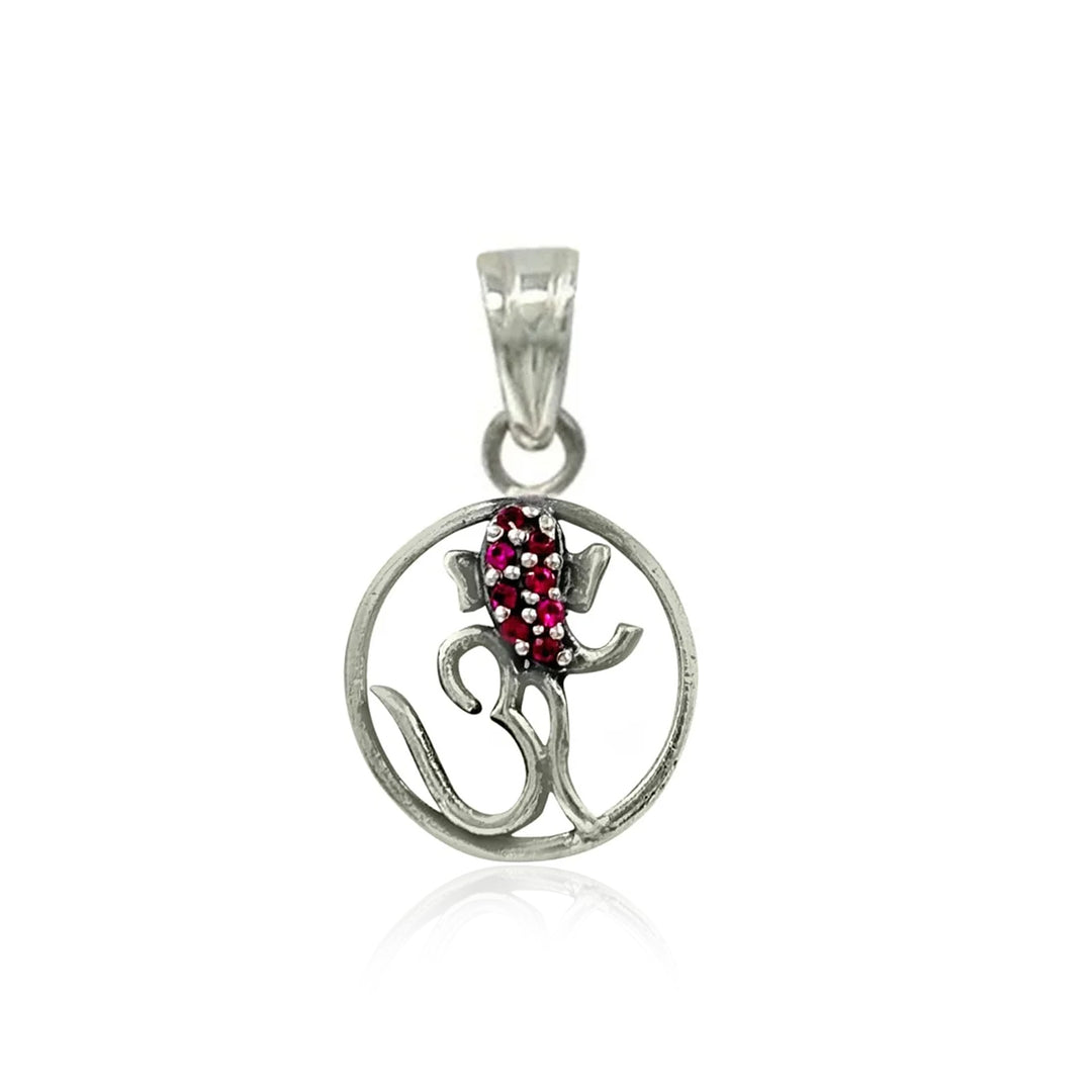 Eternal Bloom 925 Silver Pendant with Ruby Pink Accents