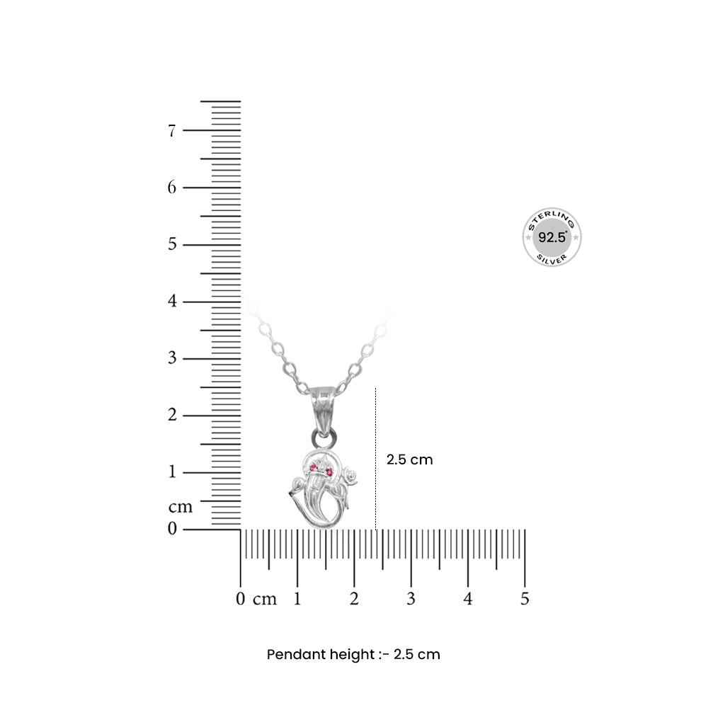 Divine Grace 925 Silver Ganesha Pendant Necklace