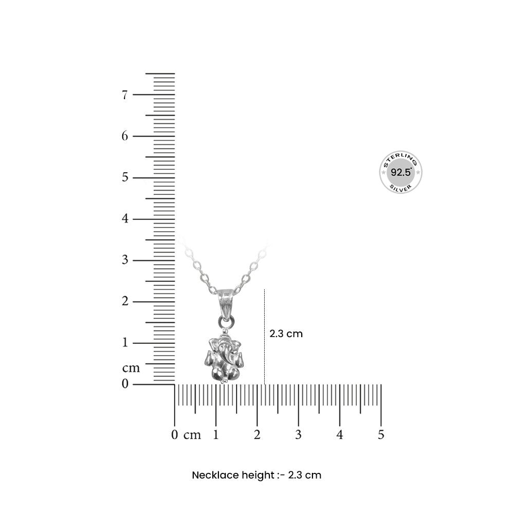 Blessed Form 925 Sterling Silver Ganesha Pendant Necklace