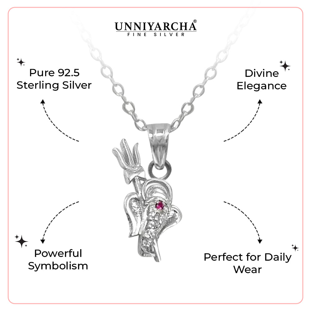 Radiant 925 Silver Ganesha Pendant