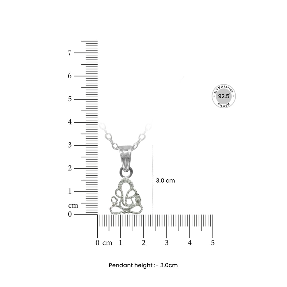 ShreeAura 925 Silver Ganesha Pendant