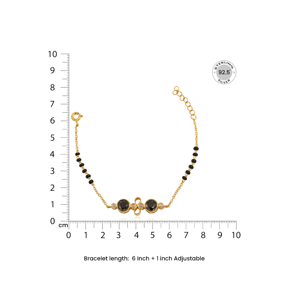 Eternal Knot 92.5 silver black onyx bracelet