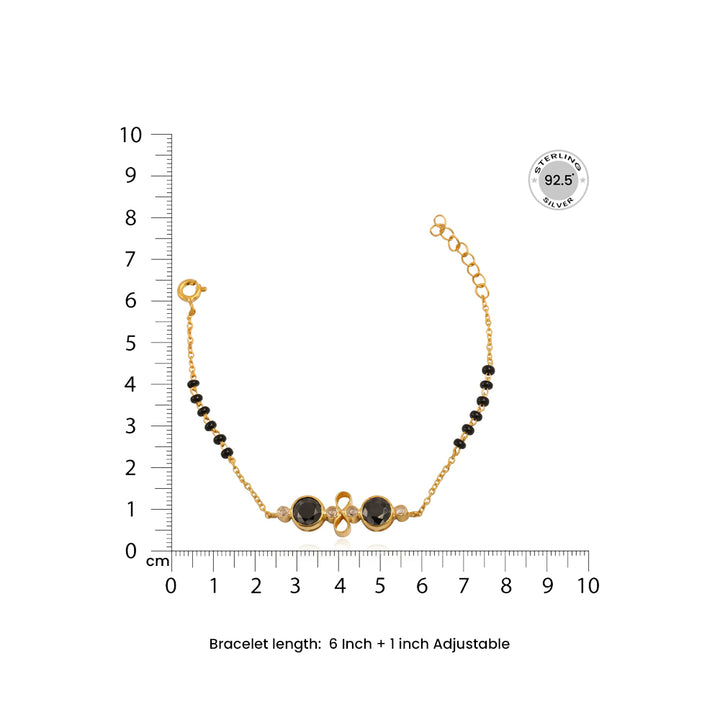 Eternal Knot 92.5 silver black onyx bracelet