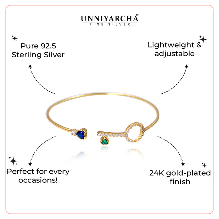 92.5 Sterling Silver Round zircon bangle