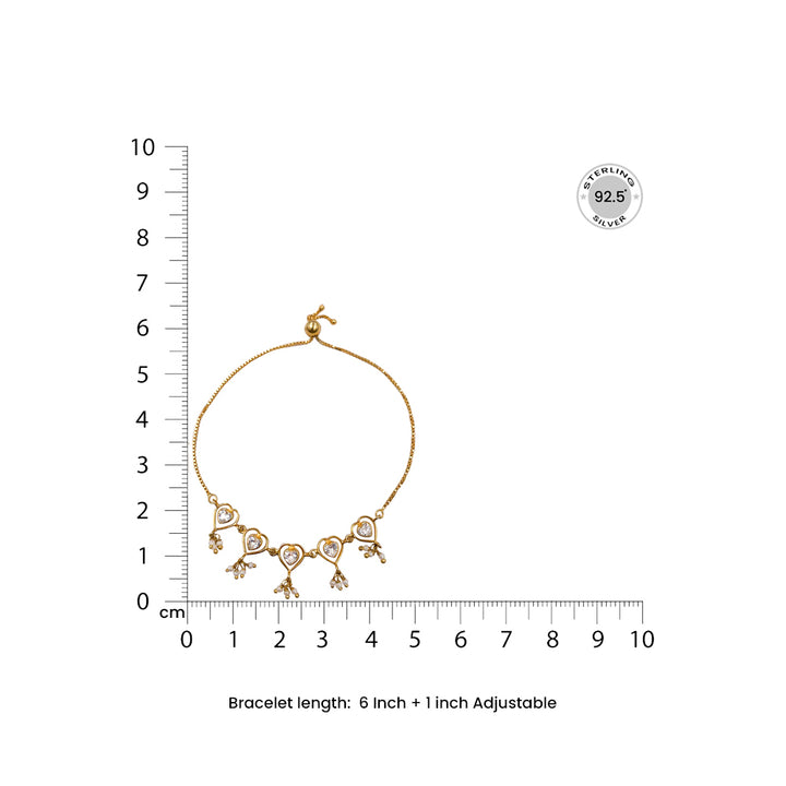 92.5 Sterling Silver everyday heart bracelet