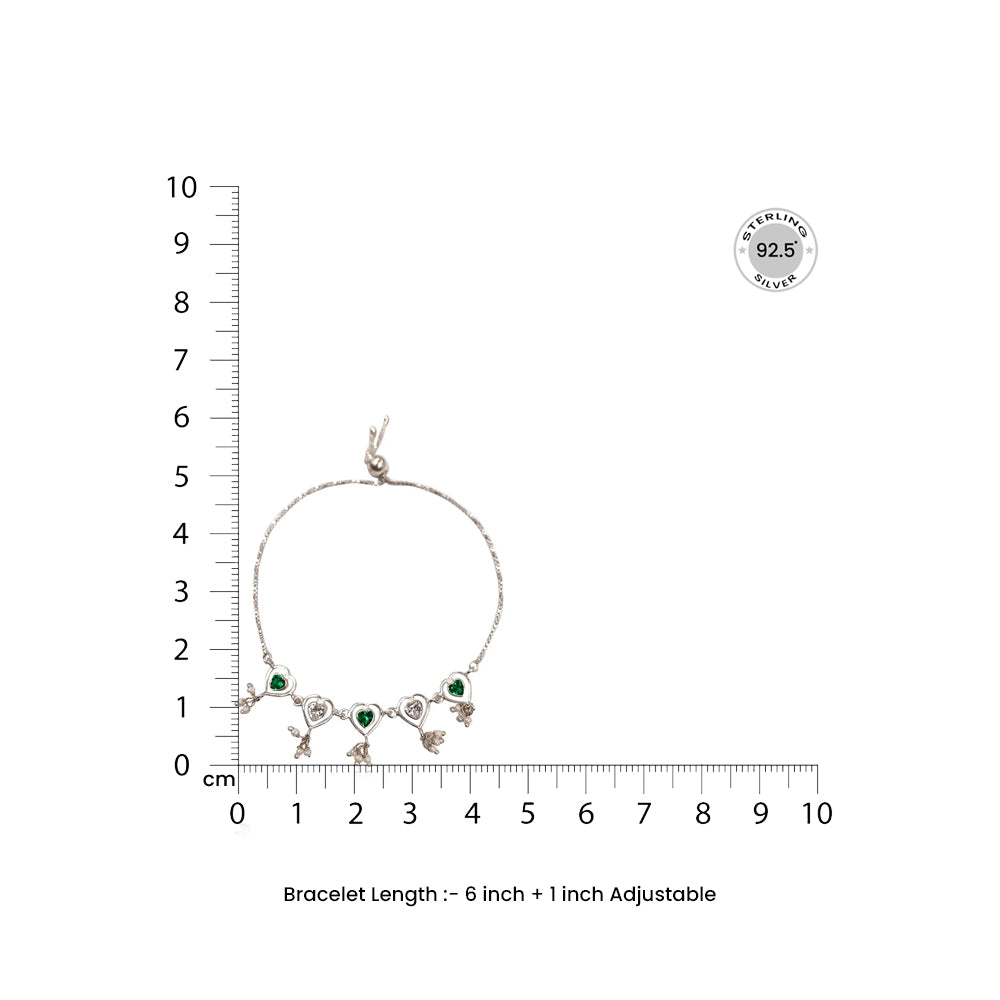 92.5 Sterling Silver everyday heart bracelet