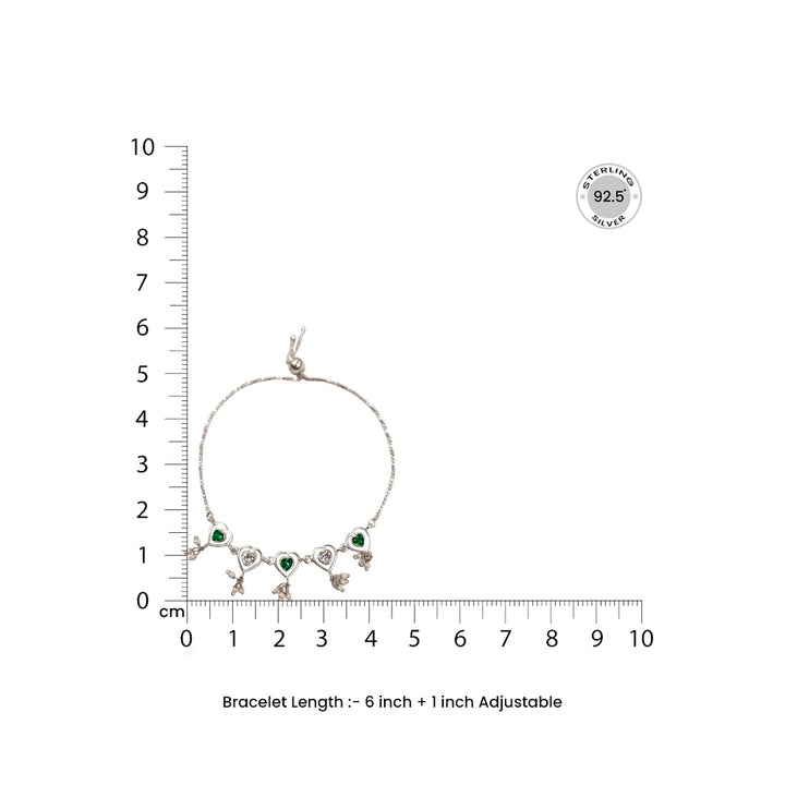 92.5 Sterling Silver everyday heart bracelet