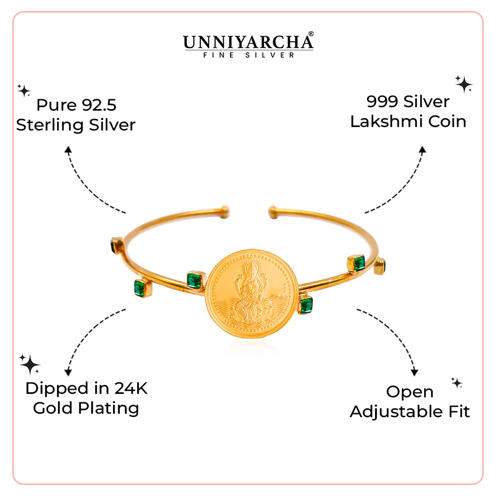 Lakshmi 999 Silver Lakshmi Cuff