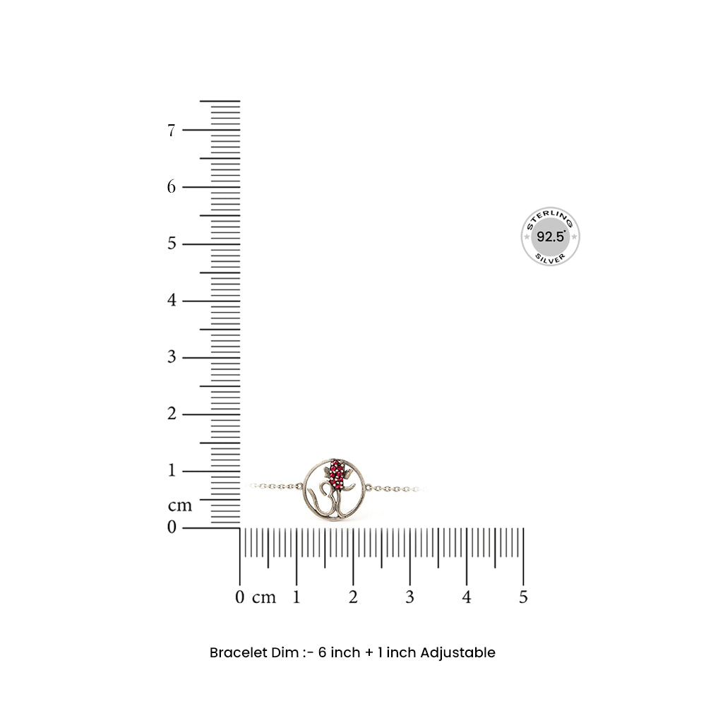 Serene Harmony 925 Silver Om Bracelet