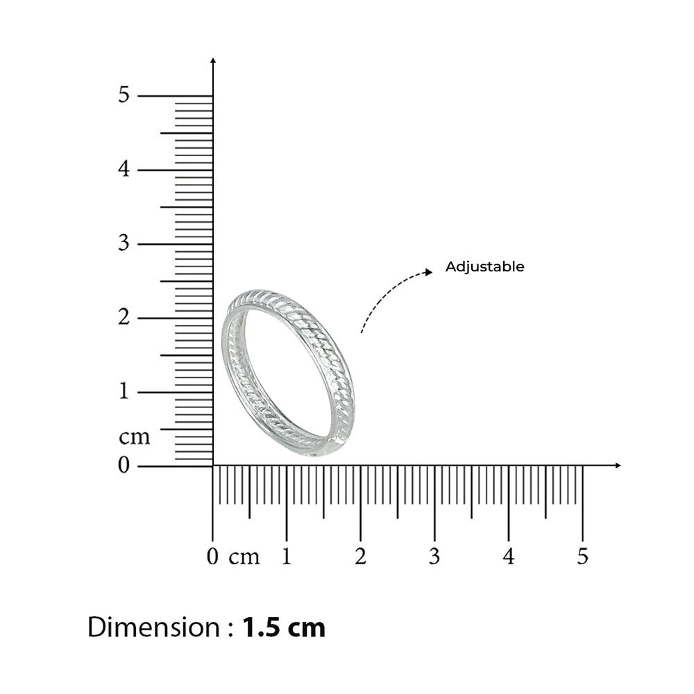 92.5 Sterling Silver Twisted Wire Toe Ring
