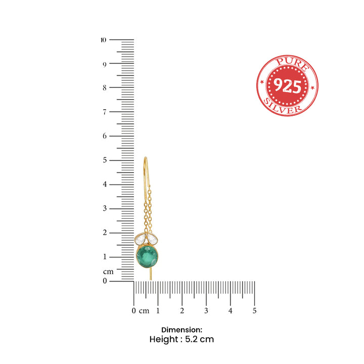 Silver Green Sui Dhaga Earring