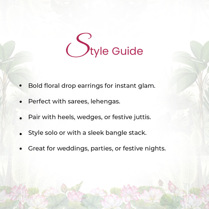 925 Sterling Silver Red Sui Dhaga Earring