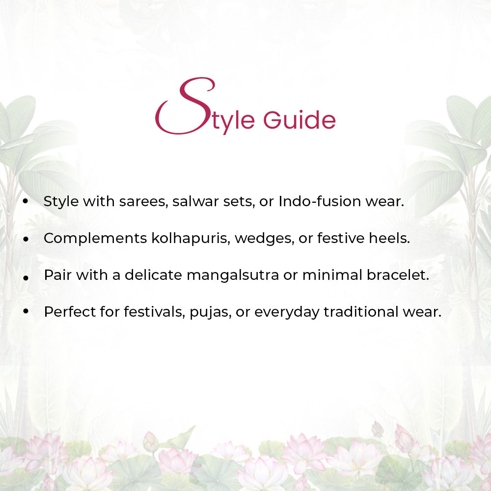 Silver Pearl And Gold Drop Mangalsutra Earrings