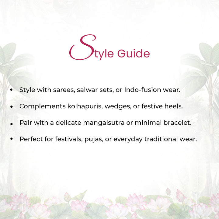 Silver Pearl And Gold Drop Mangalsutra Earrings