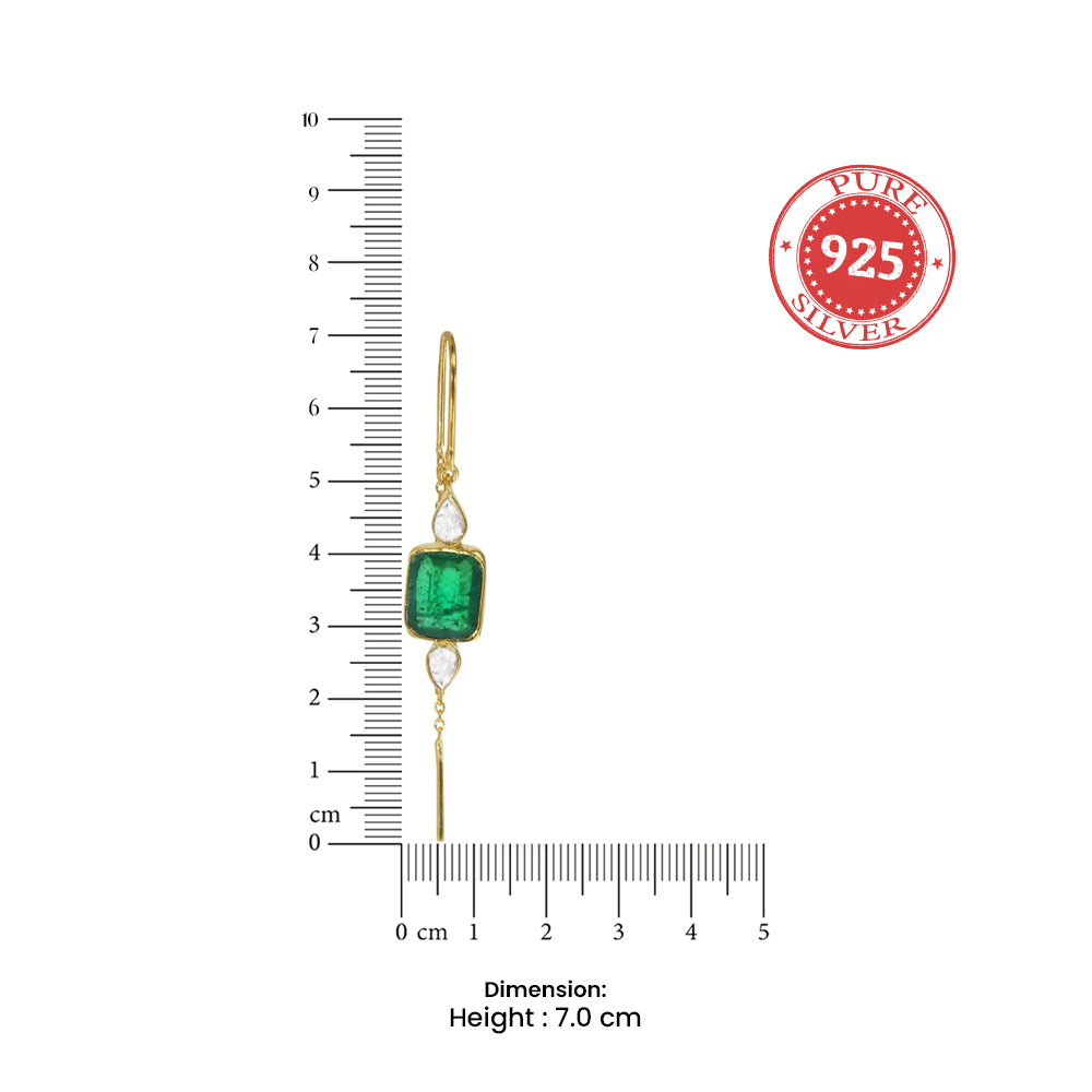 Silver Green Sui Dhaga Earring