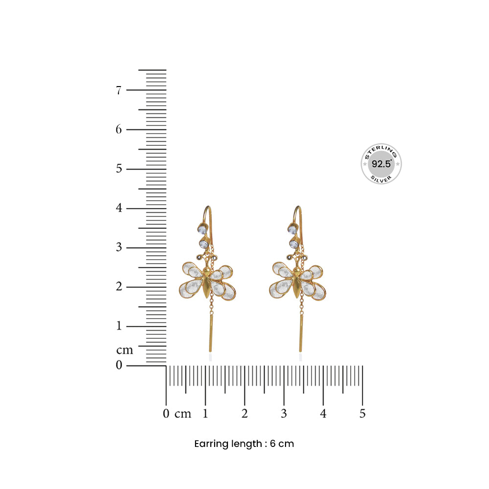 92.5 Sterling Silver Butterfly Sui Dhaga Earrings