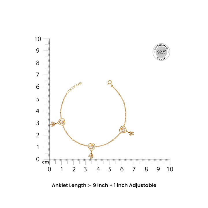 92.5 Sterling Silver Cupid's love anklet