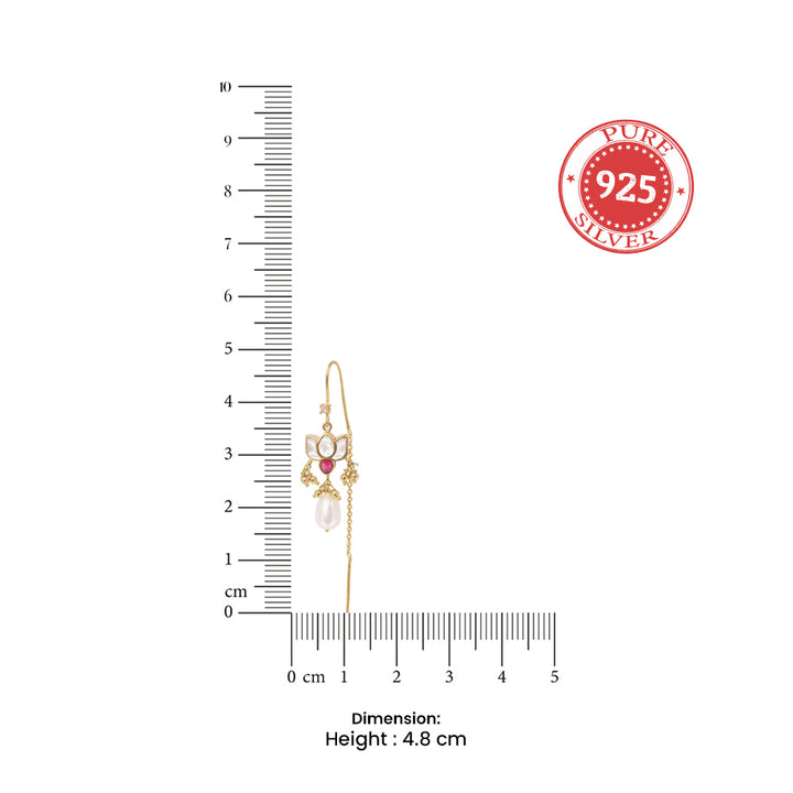 Silver White Lotus Sui Dhaga Earring