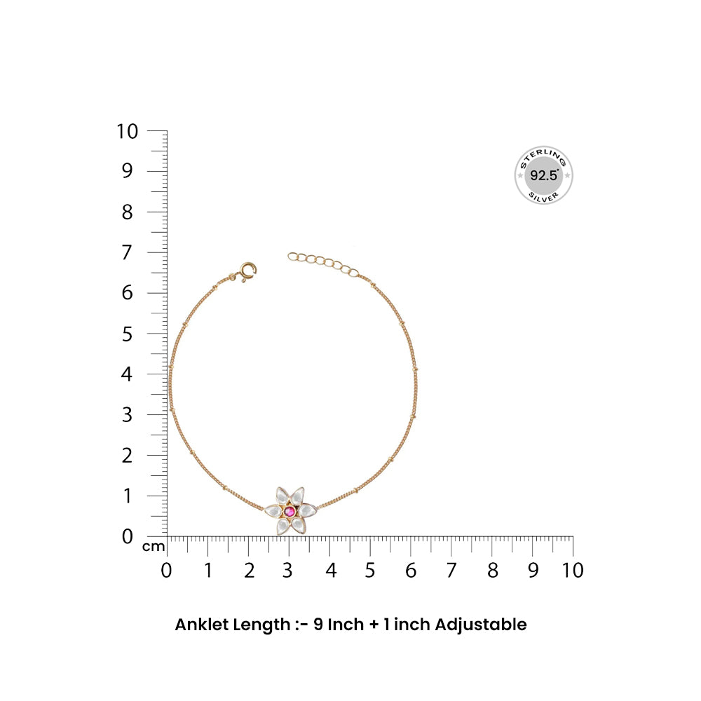 single Star  Silver 92.5 Anklet