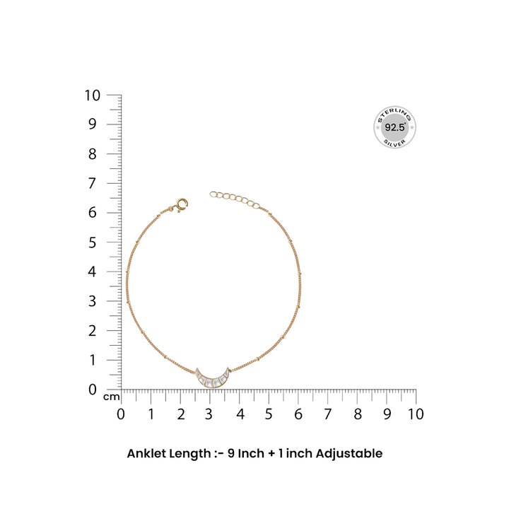 Single 92.5 Sterling Silver Moon Anklet