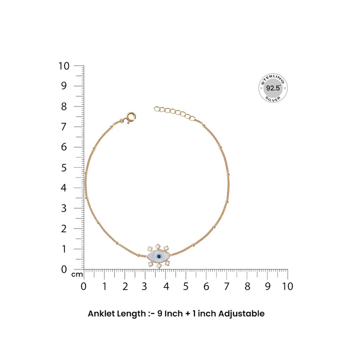 Single Evil Eye Silver Anklet