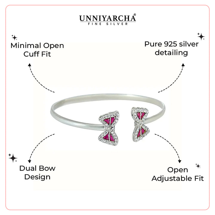 Silver Oxidised butterfly cuff