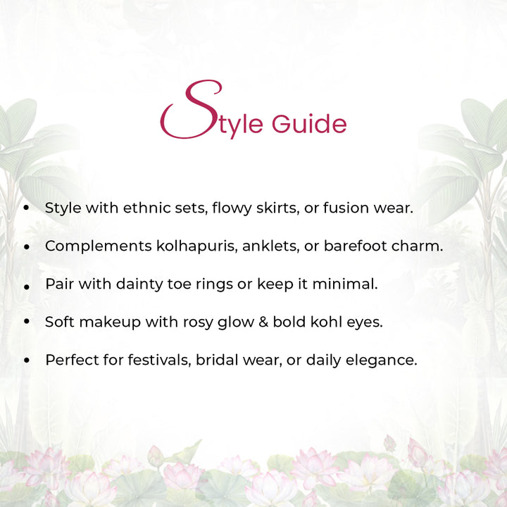 925 Sterling Silver Lotus graceful anklet