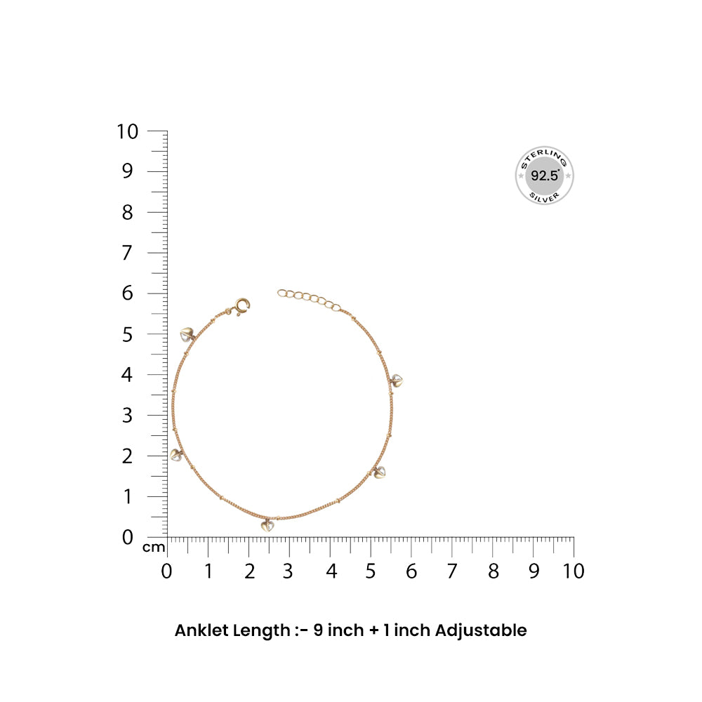 Little Hearts Silver 92.5 Anklet