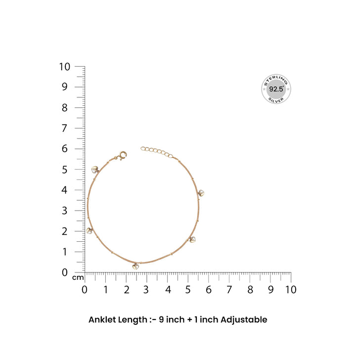 Little Hearts Silver 92.5 Anklet