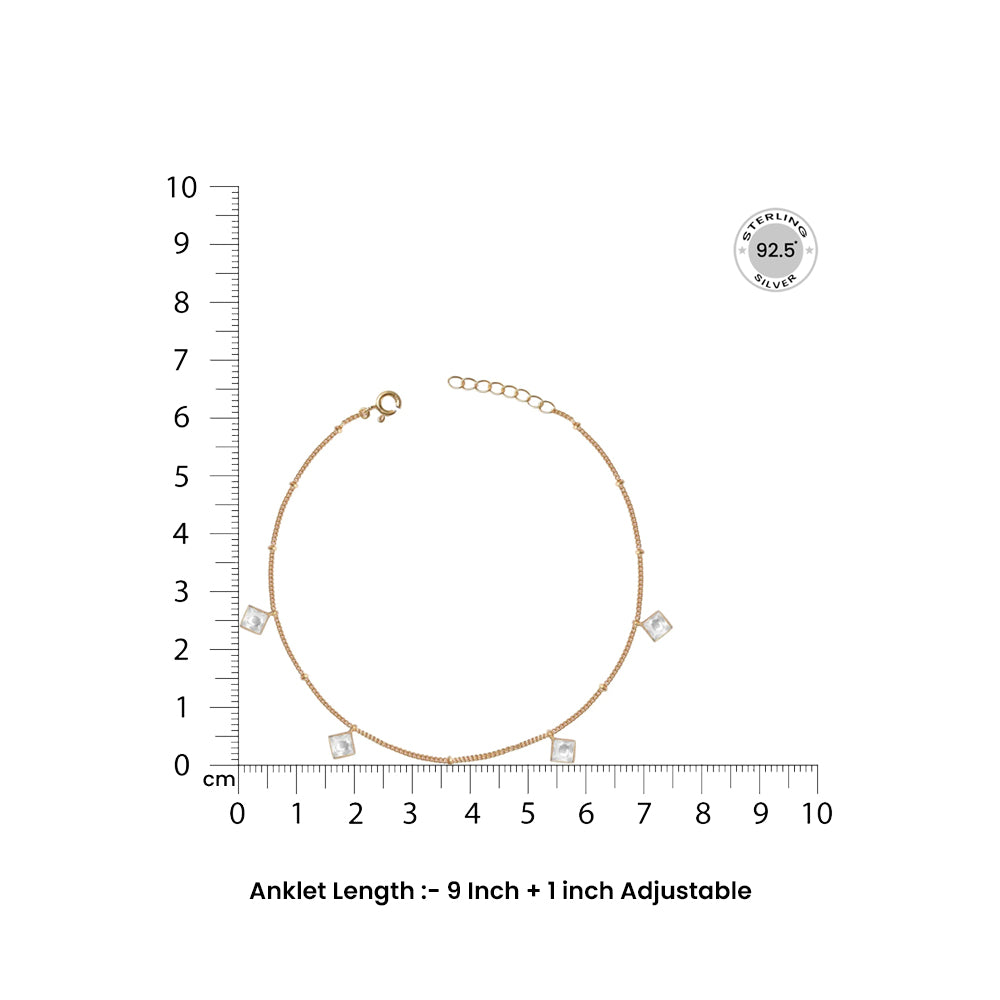 Single Little Diamond cut Anklet