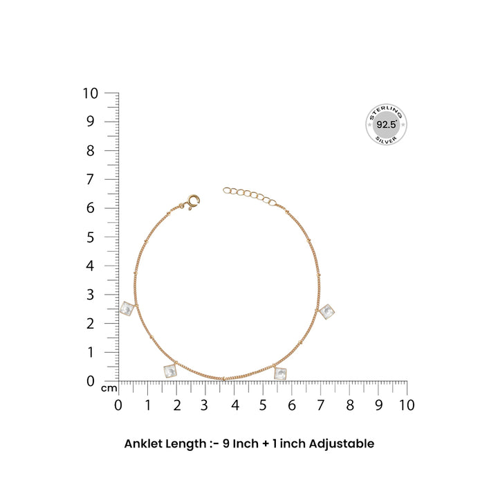 Single Little Diamond cut Anklet