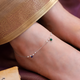 925 Pure Silver Delicate Pearl & Dangle Bead Anklet