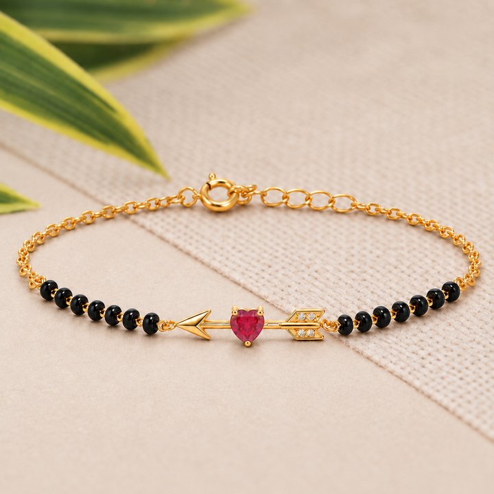 Silver Cupid's Arrow Mangalsutra Bracelet