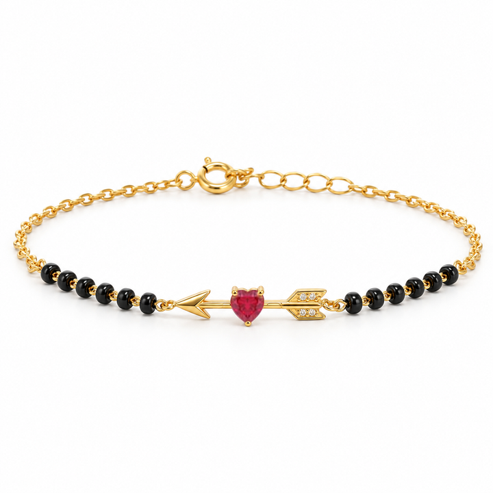 Silver Cupid's Arrow Mangalsutra Bracelet
