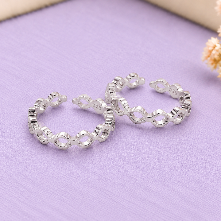 Starlit Cluster 925 Silver Toe Rings
